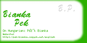 bianka pek business card